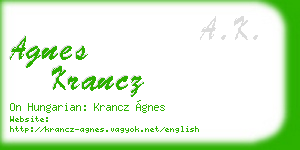 agnes krancz business card